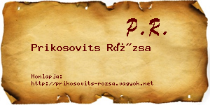 Prikosovits Rózsa névjegykártya
